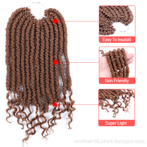 Onst Pre Spring Senegalese Twist Crochet Hair 12 Inch 60g Crochet Twist Hair with Curly Ends Spring Twist Crochet Braids 27